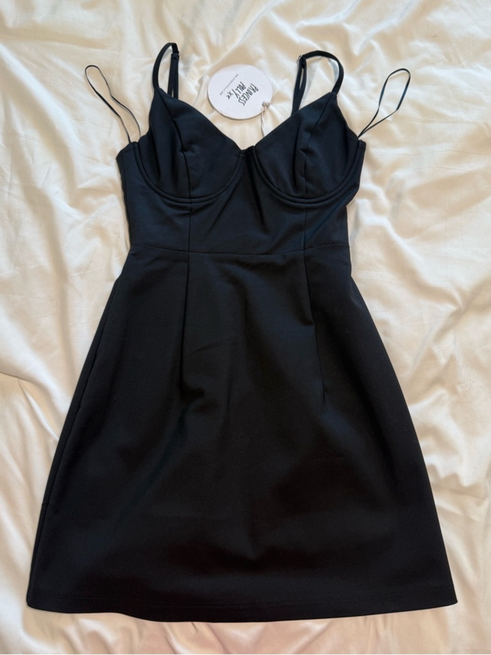 Princess Polly Black Spaghetti-Strap Mini Dress